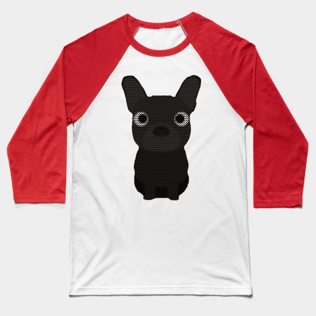 French Bulldog Ugly Christmas Sweater Knit Pattern Baseball T-Shirt by DoggyStyles